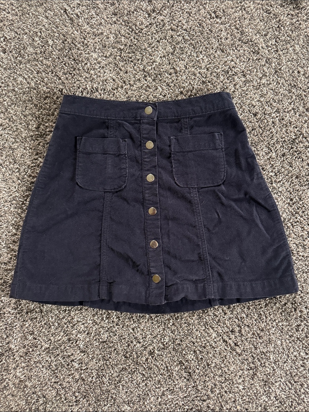 Urban Outfitters Navy Button-Front Mini Skirt